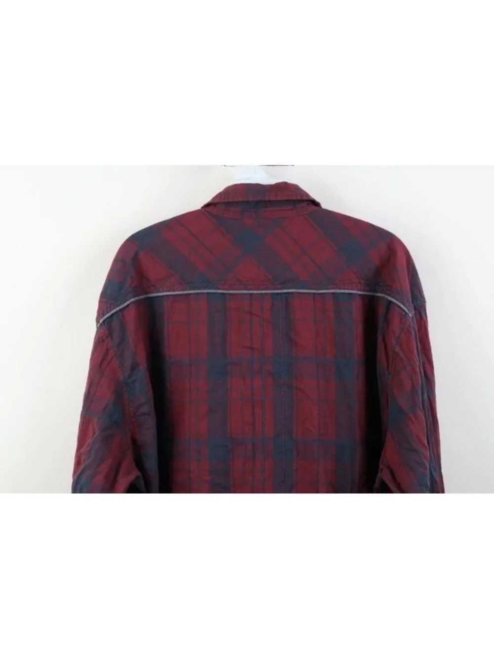 Buckle Black No 48 Mens 2XL Athletic Fit Thick Stitch UFC MMA Button Shirt Plaid
